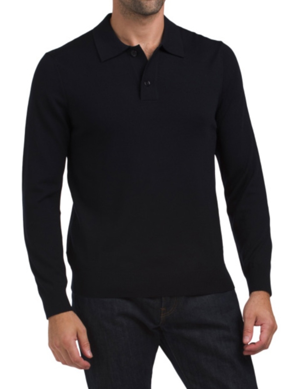 NN07 Wool Blend Serge Long Sleeve Polo